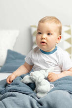 Knitted cot set with muslin - pink