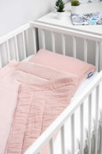 Knitted cot set with muslin - pink