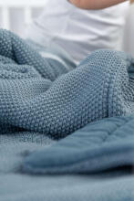 Knitted cot set with muslin - pink