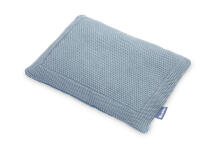 Knitted cot set with muslin - blue