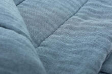 Knitted cot set with muslin - blue