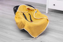 Child seat muslin swaddle blanket for summer – mustard