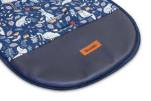 WAFFLE PUSHCHAIR LINER - ANIMAL LAND GREY