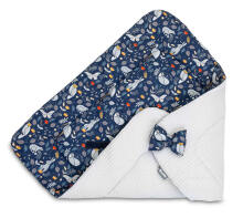 BABY WRAP/BABY BUNTING WAFFLE - ANIMAL LAND GREY