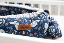 WAFFLE NEST/BABY COCOON - ANIMAL LAND GREY