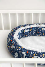 WAFFLE NEST/BABY COCOON - ANIMAL LAND GREY