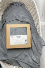 HOODED SWADDLE BLANKET 100% BAMBOO GIFT GRAPHITE