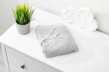HOODED SWADDLE BLANKET 100% BAMBOO GIFT GREY