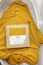 HOODED SWADDLE BLANKET 100% BAMBOO GIFT MUSTARD