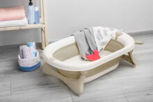 Foldable travel bath tub – BEIGE