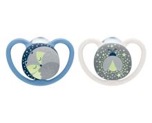730578 SPACE NIGHT SILICONE SOOTHING TAT 0-6 2PCS/PUD