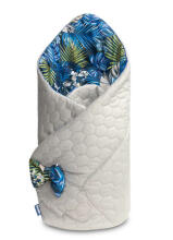 swaddle wrap VELVET BLUE PARROTS 75x75