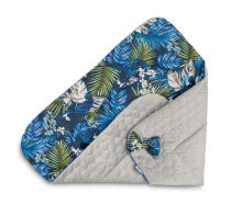 swaddle wrap VELVET BLUE PARROTS 75x75