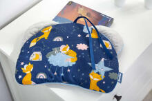 CUSHION FOR STROLLER VELVET NAVY BLUE FOXES