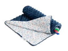 Light Minky Blanket - navy blue viburnum
