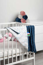 Light Minky Blanket - navy blue viburnum