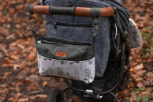 Stroller organizer – pink cranes