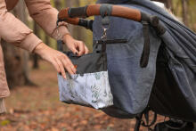 Stroller organizer – pink cranes