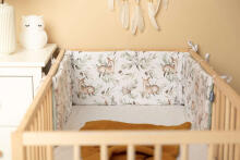 COT BUMPER WAFFLE DEERS MINT