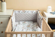BED BUMPER DEERS GREY PLUSH KARO