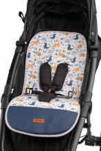 Velvet Pushchair Liner – DINOSAURS BLUE