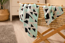 BAMBOO DIAPERS SET 30x35 75x75 GREEN TRIANGLE
