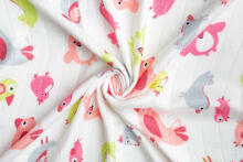 BAMBOO DIAPERS SET 30x35 75x75 PINK BIRDS