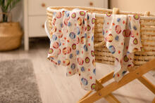 BAMBOO DIAPERS SET 30x35 75x75 OWLS