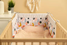 COTTON COT BUMPER ABSTRACTION DOTS GRAY