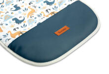 DELUXE VELVET PUSHCHAIR LINER - DINOSAURS BLUE 