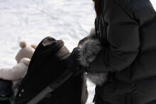 Muff with faux fur BLACK