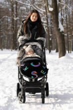 Muff with faux fur BLACK