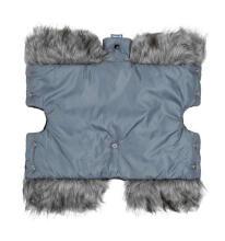 Muff with faux fur GRAPHITE