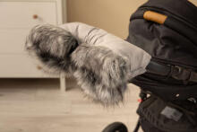 Muff with faux fur GREY