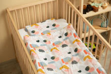 COTTON COT SET ABSTRACTION DOTS GREY