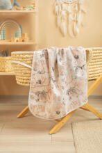 MUSLIN BLANKET PEONY / ASH 80x100cm