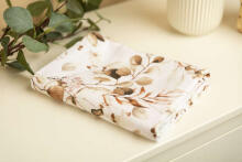 MUSLIN BLANKET EUCALYPTUS / WHITE 80x100cm