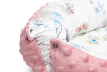 BABY NEST MINKY 70x30 RETRO PINK LEAVES