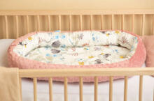 BABY NEST MINKY 70x30 RETRO PINK LEAVES