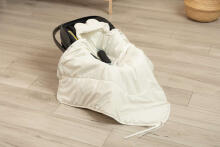 VELVET CARRY-COT SWADDLE BLANKET XL OLIVE CREAMY