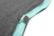 CAR SEAT PONCHO GREY MELANGE / TURQUOISE