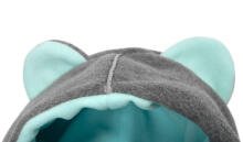 CAR SEAT PONCHO GREY MELANGE / TURQUOISE