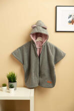 CAR SEAT PONCHO GREY MELANGE / PINK