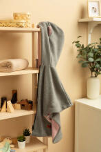 CAR SEAT PONCHO GREY MELANGE / PINK