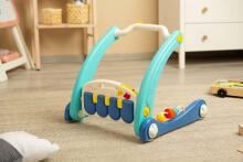 2IN1 WALKER WITH MUSIC MAT BLUE