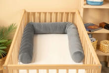 COT BUMPER ROLLER VELVET GREY