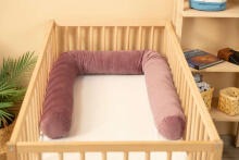 COT BUMPER ROLLER VELVET DIRTY PINK