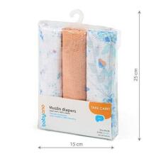 348/09 MUSLIN NAPPIES ORANGE 3 PCS