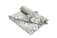 MINKY BLANKET GREY FOLK 75 X 100