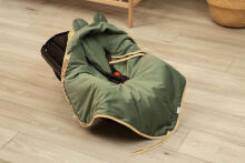 Velvet carry-cot swaddle blanket – SQUARE GREEN